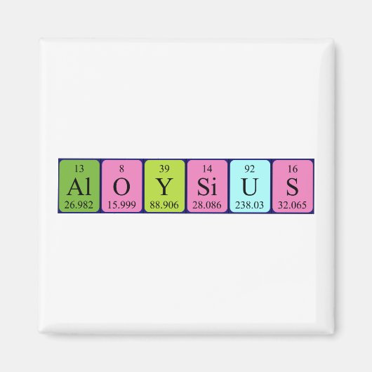 Aloysius periodieke lijstnaam magnet (Voorkant)