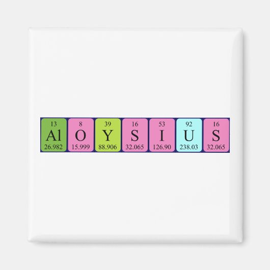 Aloysius periodieke lijstnaam magnet (Voorkant)