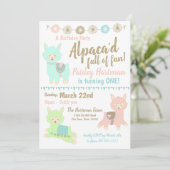 Alpaca 1e verjaardag kaart (Staand voorkant)