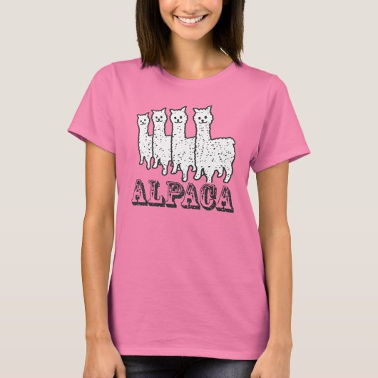 Alpaca 4 zwart/wit t-shirt (Voorkant)