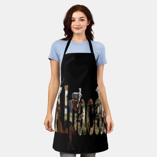 Alpaca Afbeelding Name, Full Print Apron Schort (Gedragen)