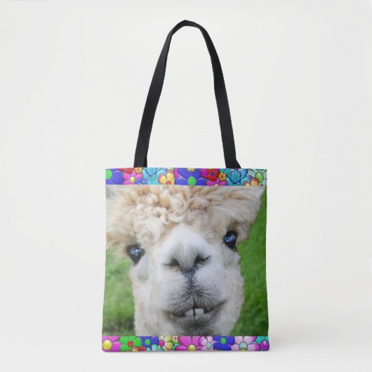 ALPACA ALLE OVER AFDRUKTAS TOTE BAG (Voorkant)