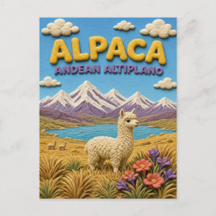 Alpaca Andes Altiplano Modern KlayKoo Briefkaart