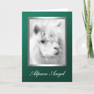 Alpaca Angel Groene Kerstvakantie Groeten Kaart