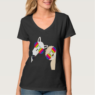 Alpaca Animal Friend Bff Rainbow Glasses Llama Slo T-shirt
