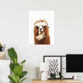 Alpaca Animal Portrait Poster (Thuiskantoor)