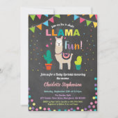 Alpaca baby bestrooi uitnodiging.  Baby girl showe Kaart (Voorkant)