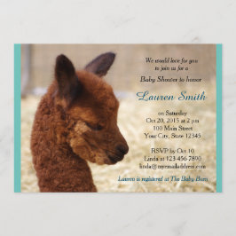 Alpaca Baby Douche Uitnodigingen Jongen