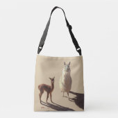 Alpaca baby en moederfoto.tan.text. crossbody tas (Achterkant)