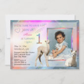 Alpaca Baby Girl 1e verjaardag Kaart (Voorkant)