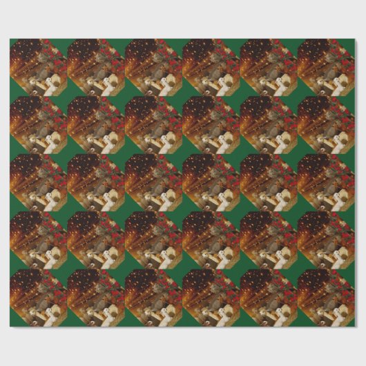 Alpaca Barn-kerstpapier Cadeaupapier (Vlak)