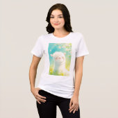 Alpaca Basking in de Bloemen Bloemen Tri-Blend Shirt (Voorkant volledig)