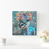 Alpaca - Betty 2 klok-r Vierkante Klok (Huis)