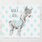 Alpaca Bierflesetiket (4" x 3,5") Bier Etiket (Enkel label)