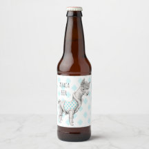 Alpaca Bierflesetiket (4" x 3,5")