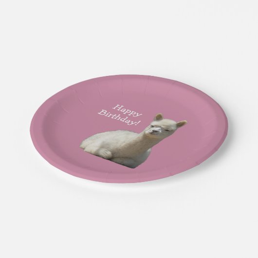 Alpaca Birthday Bord 7-inch papier (Gekanteld)