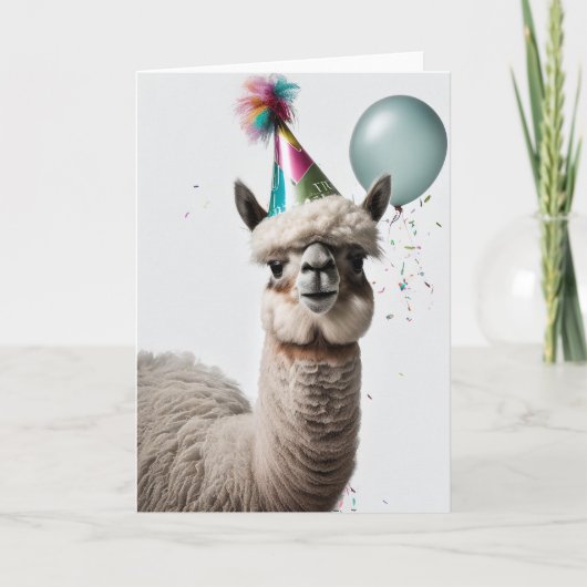 Alpaca Birthday Party Folded Wenskaart Bedankkaart (Voorkant)
