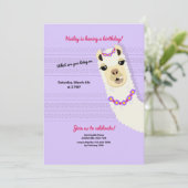 Alpaca Birthday Party Invitation Kaart (Staand voorkant)