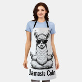 Alpaca Blijf kalm Llamaste Lama Yoga Grappig Schort (Gedragen)