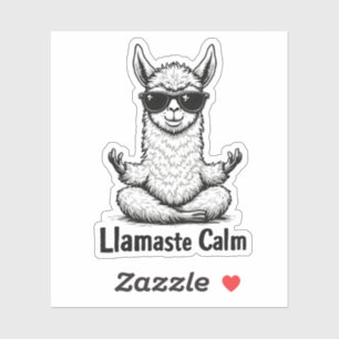 Alpaca Blijf kalm Llamaste Lama Yoga Grappig Sticker