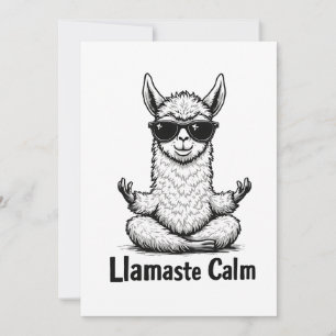 Alpaca Blijf Kalme Llamaste LLama Yoga Grappig Feestdagenkaart