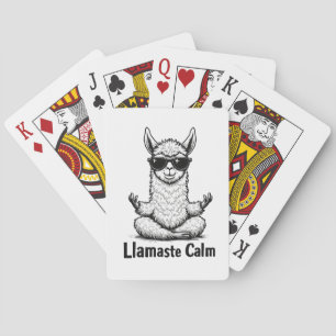 Alpaca Blijf Kalme Llamaste LLama Yoga Grappig Pokerkaarten