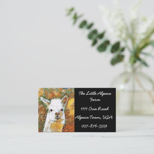 Alpaca Boerderij Visitekaartje (Staand voorkant)