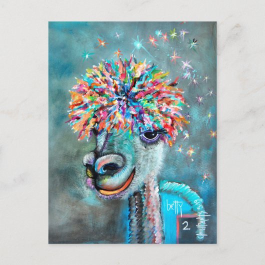 Alpaca - Bossy Betty 2r briefkaart (Voorkant)