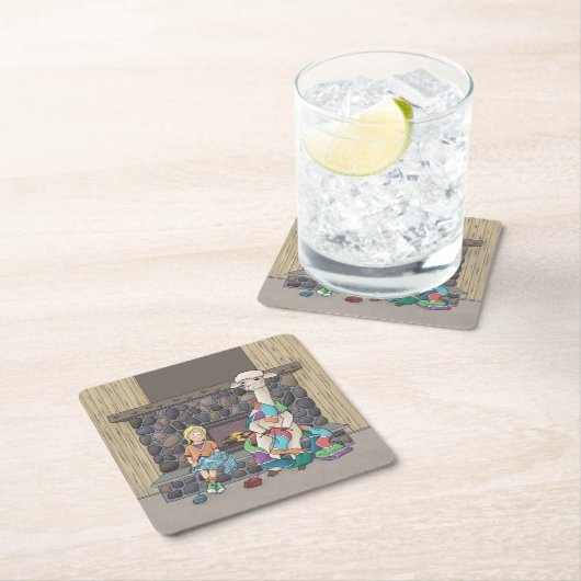 Alpaca breien kartonnen onderzetters (Insitu)