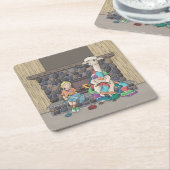 Alpaca breien kartonnen onderzetters (Schuin)