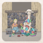 Alpaca breien kartonnen onderzetters (Voorkant)