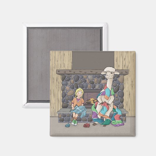 Alpaca breien magneet (Voorkant / Achterkant)