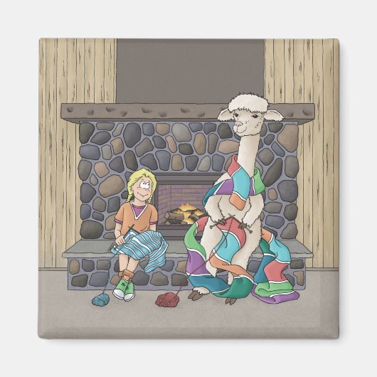 Alpaca breien magneet (Voorkant)