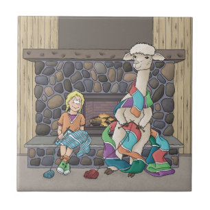 Alpaca breien tegeltje