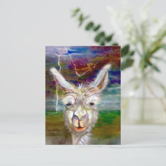 Alpaca - briefkaart oom Glen (Staand voorkant)