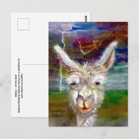 Alpaca - briefkaart oom Glen (Voorkant / Achterkant)