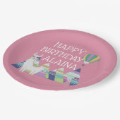 Alpaca Bright Pink Birthday Party Papieren Bordje (Gekanteld)