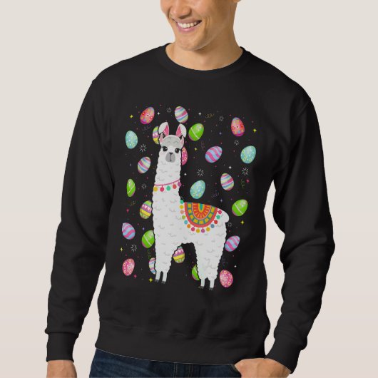 Alpaca Bunny Easter Funny Alpaca Easter Sund Trui (Voorkant)