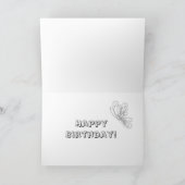 Alpaca Butterfly Verjaardag Kaart (Binnen)