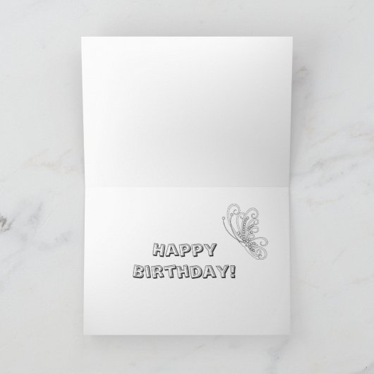 Alpaca Butterfly Verjaardag Kaart (Binnen)