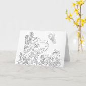 Alpaca Butterfly Verjaardag Kaart (Gele Bloem)