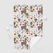 Alpaca Cactus Floral Pattern Dierenvriend Golfhanddoek (Insitu)