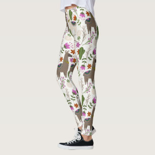 Alpaca Cactus Floral Pattern Dierenvriend Leggings