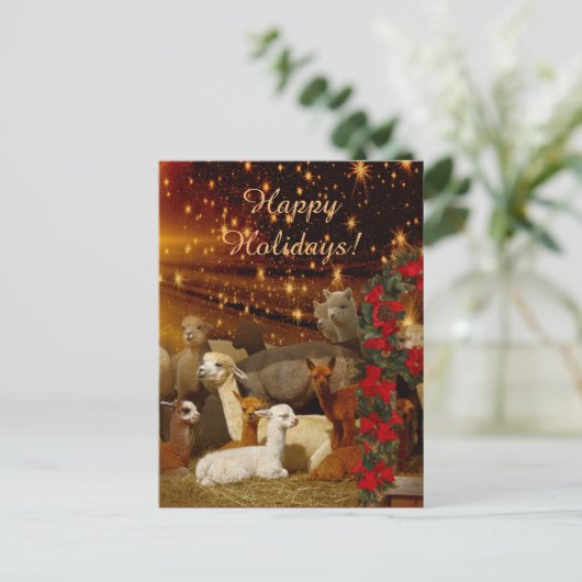 Alpaca Christmas Briefkaarten (Staand voorkant)