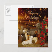 Alpaca Christmas Briefkaarten (Voorkant / Achterkant)