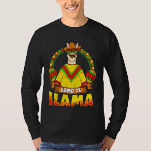Alpaca Cinco de Mayo Como Te Llama Mexicaans T-shirt