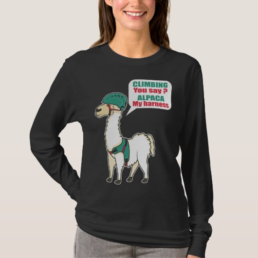Alpaca Climbing Mountain Climber And Alpaca Fan T-shirt (Voorkant)