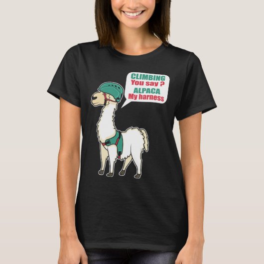 Alpaca Climbing Mountain Climber And Alpaca Fan T-shirt (Voorkant)