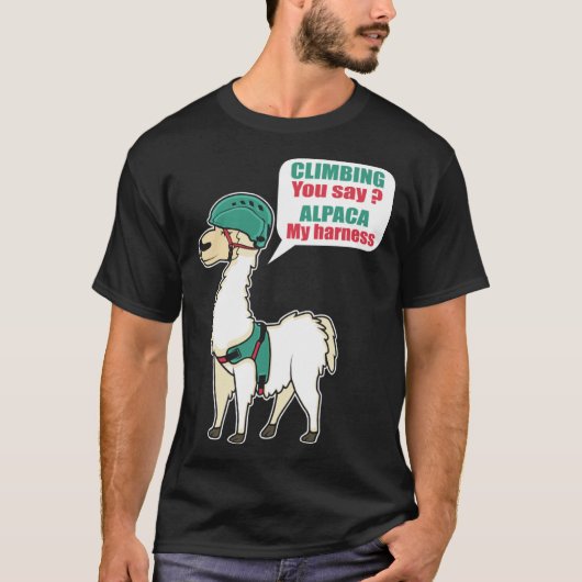 Alpaca Climbing Mountain Climber And Alpaca Fan T-shirt (Voorkant)