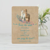 Alpaca Country Save the Date Invitations (Staand voorkant)